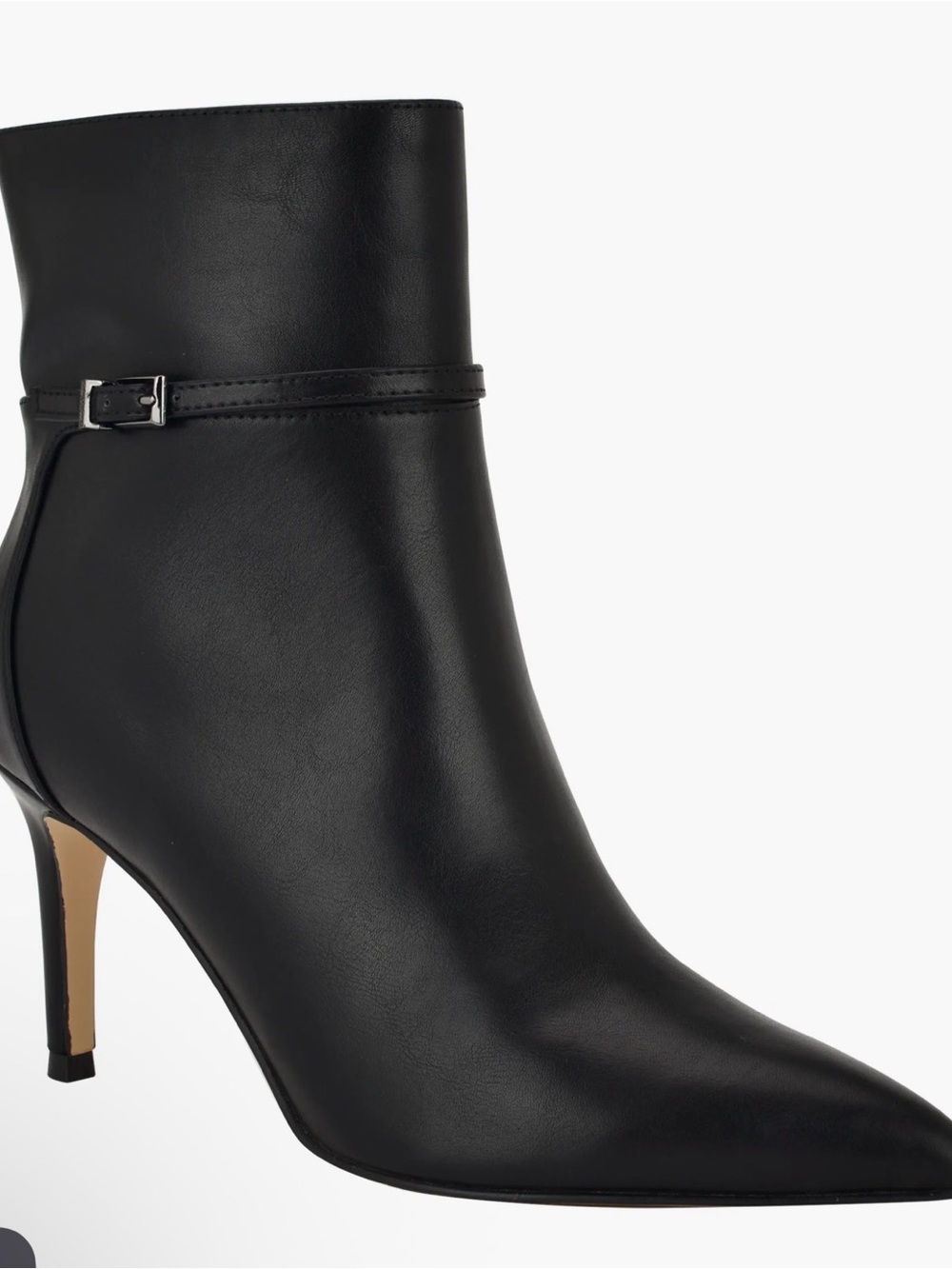 Calvin Klein Women 9.5M Vivera Black Leather Point Toe Ankle Bootie Zip NEW